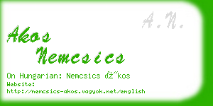 akos nemcsics business card